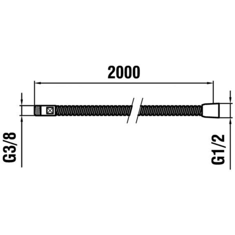 hansgrohe AXOR tuyau de douche à effet métallique 2,00 m DN15