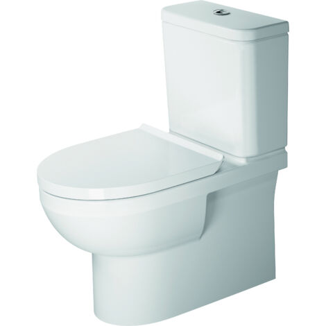 Duravit – WC au sol rimless pour combinaison – Céramique sanitaire anti-rayures – Sortie horizontale/verticale 70-170mm – Dimensions 365x650x420mm