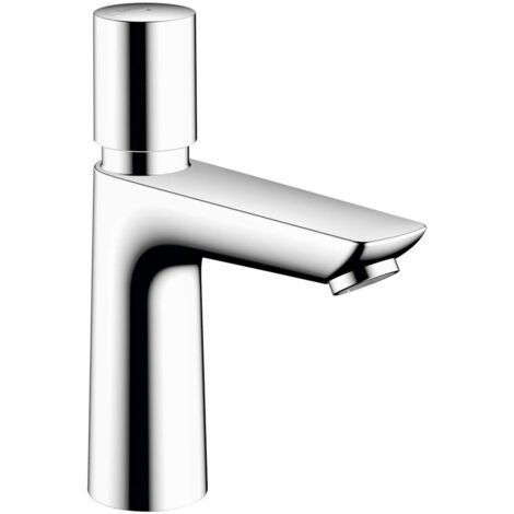 Hansgrohe – Robinet à fermeture automatique – Débit réglable 3-20s – Hauteur 184 mm – Raccordement eau froide G ⅜ – Rinçage permanent