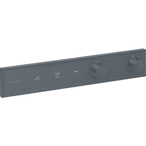 Hansgrohe RainSelect - Mitigeur thermostatique encastré, 3 sorties, chrome noir brossé 15381340 (1/5)