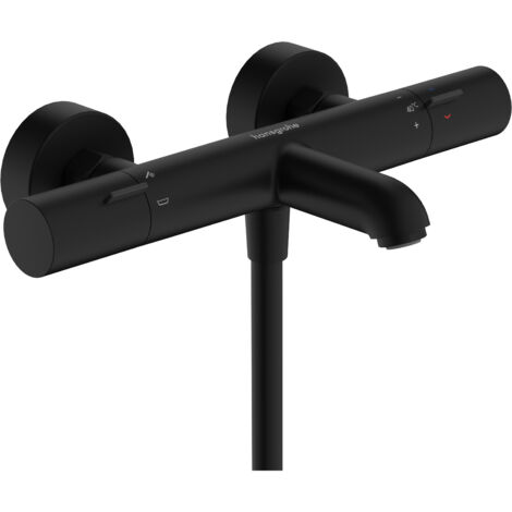 Hansgrohe – Mitigeur thermostatique de baignoire noir mat – Entraxe 150±12 mm – Débit 20 l/min – Technologie QuickClean – 13325670