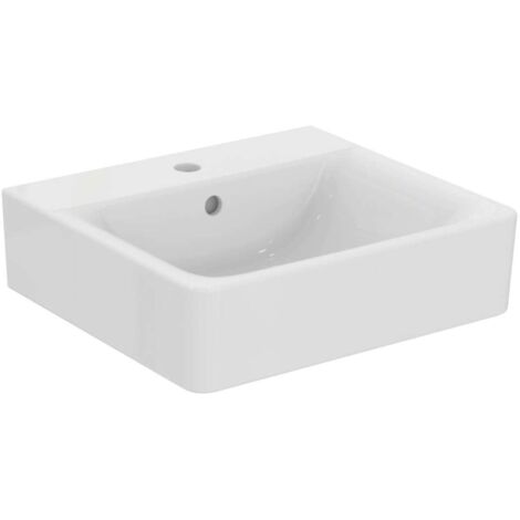Ideal Standard Connect - Lavabo Cube , 50x46x18 cm, un trou pour mitigeur, blanc E713801