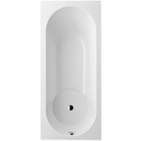 Villeroy & Boch – Baignoire rectangulaire 1800 x 800 x 490 mm en Quaryl – Pieds réglables 130 à 180 mm – Trop-plein possible sur 3 côtés – Blanc alpin