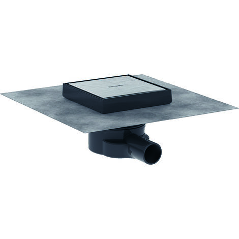 Hansgrohe – Bonde de douche 15x15 cm inox brossé – Débit 45 l/min – Hauteur réglable 10-45 mm – Siphon amovible – 56249800