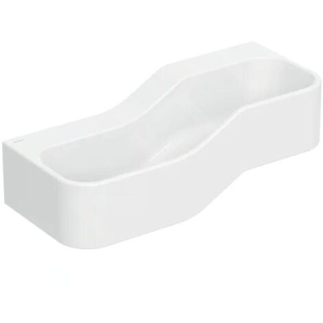 Geberit Bambini - Double-lavabo pour enfants, 90x39 cm, à gauche, sans trop-plein, sans trou pour robinetterie, blanc alpin