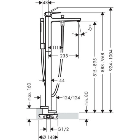 Hansgrohe Metropol Mitigeur Douche Apparent Noir Mat - 32560670 - Cartouche Céramique, Limiteur De Température