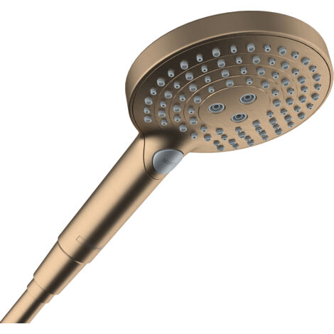 Hansgrohe – Douchette à main 125mm 3 jets – Finition bronze brossé – Technologie AirPower pour jet doux – Changement facile avec bouton Select