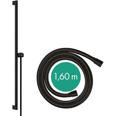 Hansgrohe Unica - Barre de douche 10 cm, avec flexible, noir mat 24405670