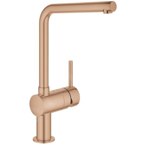 Grohe – Mitigeur monocommandé pour évier – Bec en L pivotant – Cartouche céramique 46 mm – Débit 11,5 l/min – Montage rapide - 31375DL0