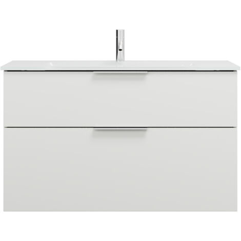 burgbad Eqio lavabo en verre avec meuble sous-lavabo, largeur (1/2)