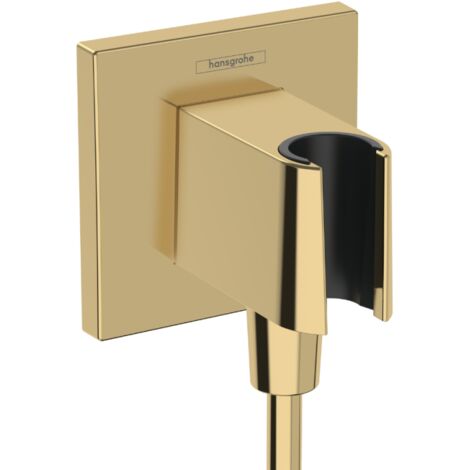 Raccord mural pour douche G 1/2' – Support fixe en plastique – Clapet anti-retour inclus – Compatible douchettes hansgrohe