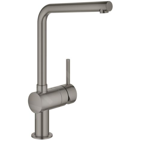 Grohe – Mitigeur monocommandé pour évier – Bec en L – Cartouche céramique 46 mm – Débit 11,5 l/min – Angle de rotation 360° - 31375AL0