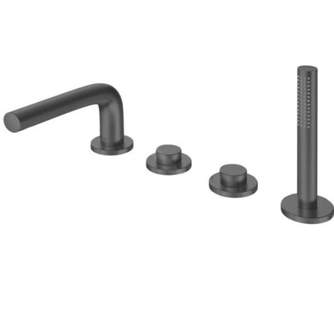 Mitigeur bain EDITION 400 4 trous encastrement sur rebord de bain saillie 220mm chrome noir poli KEUCO (1/2)