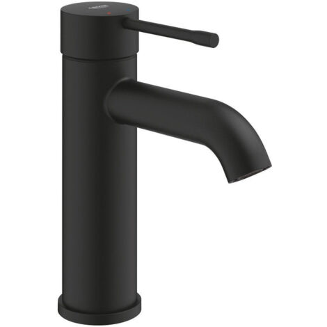 Grohe – Mitigeur de lavabo monocommande phantom black – Corps cylindrique – Bec courbé – Mousseur AquaGuide réglable – Débit 5,7 l/min