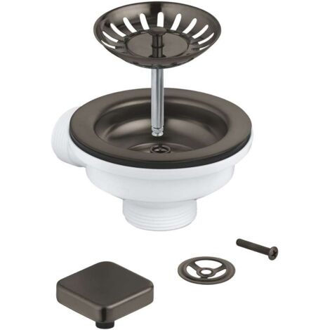 Grohe Garnitures de vidage - Kit de vidage d'évier, Hard Graphite brossé 40400AL0
