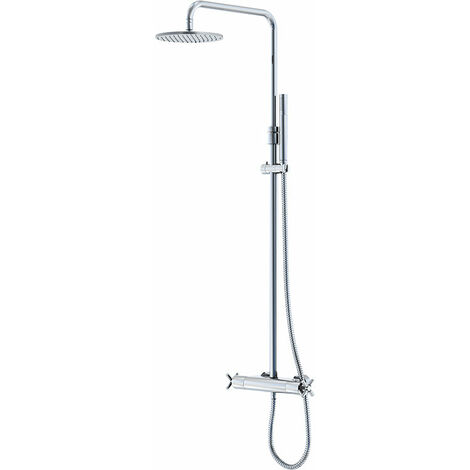 Système douche thermostatique NF chromé pomme ronde 250 mm