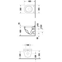 WC suspendu Duravit Starck 3 Compact 47,5 cm, lavable, Coloris: Blanc avec Wondergliss - 22020900001