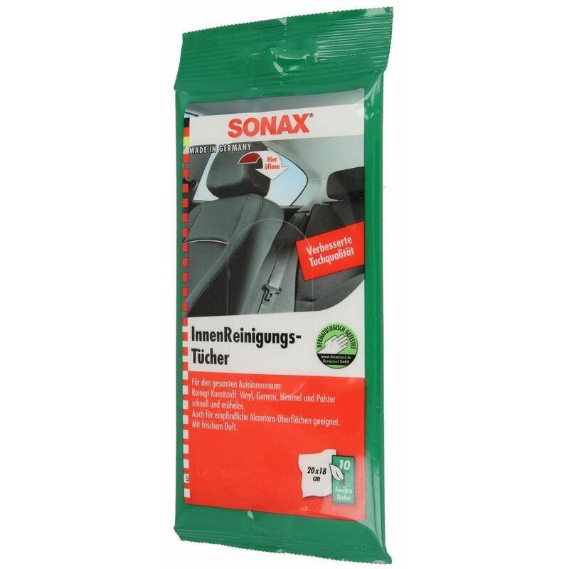 Sonax Lingettes pour nettoyage intérieur de voiture 200 x 180 mm 10 pièces