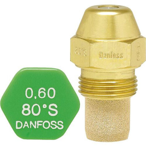 Danfoss – Gicleur chauffage central 0.50 USgal/h – Angle de pulvérisation 60° – Vanne d'arrêt intégrée pour éviter les fuites de mazout (1/4)