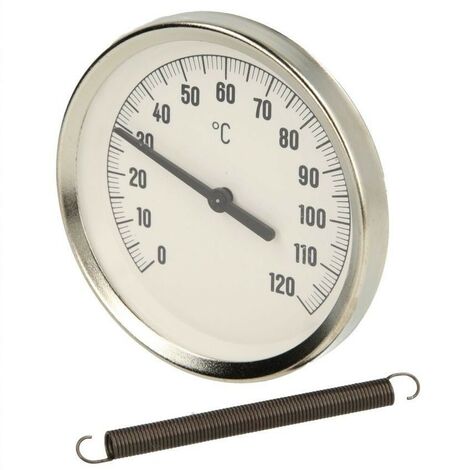 Thermomètre à contact bimétallique 0 à +120 °C boîtier 80 mm