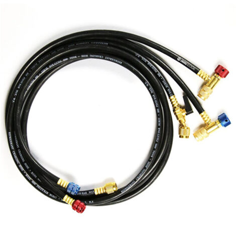 Kit de tuyaux de remplissage pour réfrigérant 3 tuyaux – Raccordement 1/4 ou 5/16 – Pression de service 55 bar – Compatible R32 et R410A – Javac (1/3)