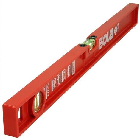 Niveau à bulle 600mm en plastique ABS rouge – Résistant à l'abrasion – Pour mesures précises en intérieur et extérieur – Sola - PF 60 EN