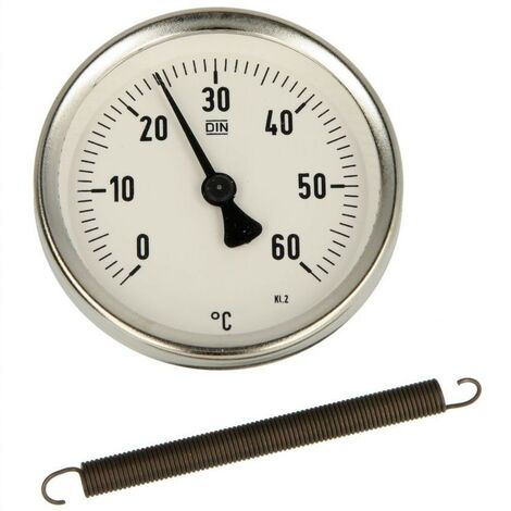 Thermomètre à contact bimétallique 0-60°C boîtier 63 mm