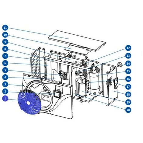 Grille de sortie d'air pour pompes à chaleur piscine OEG