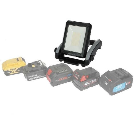 Projecteur portatif sans fil 20W – 2500 lumens – Blanc froid 5000K – Compatible batteries 18V Bosch, DeWalt, Makita, Milwaukee (1/5)