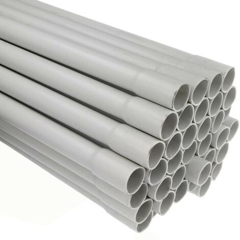 Barre droite en plastique Ø 25 mm gris 2 m