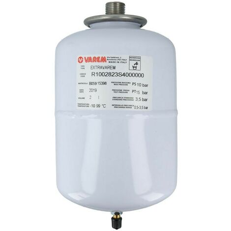 Le Sanitaire – Vase d'expansion 2 L pour installations de chauffage – Pression de service max. 10 bar – Membrane fixe – Diamètre 125 mm