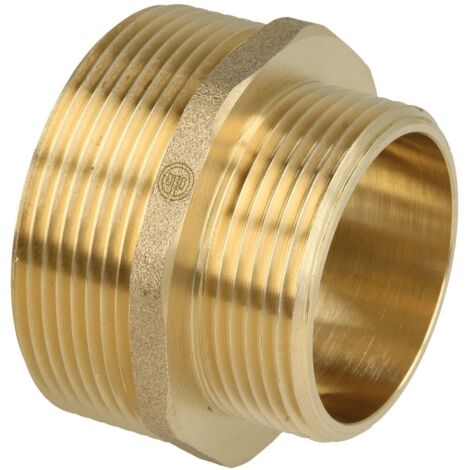 Nipple double réduit 2’’ x 1 1/2’’ hexagonal laiton nu