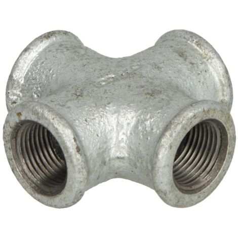 Raccord en fonte malléable croix 1’’ FF/FF/FF/FF