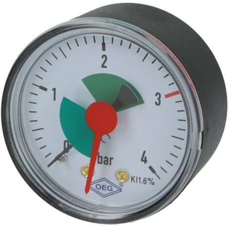 Manomètre de chauffage 1/4'' axial diam. 50 mm 0-4 bar