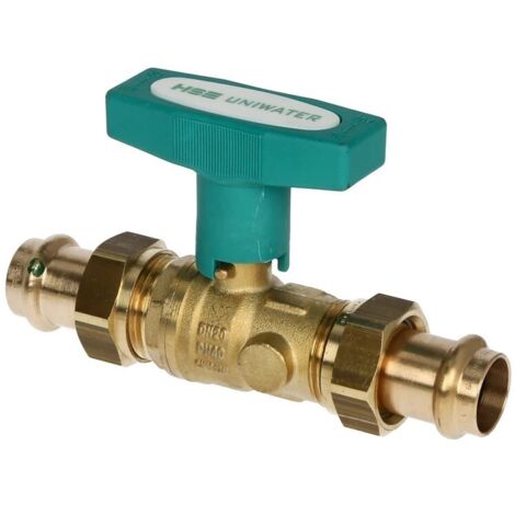 Robinet à bille avec raccord à sertir 22 mm avec poignée ISO-T