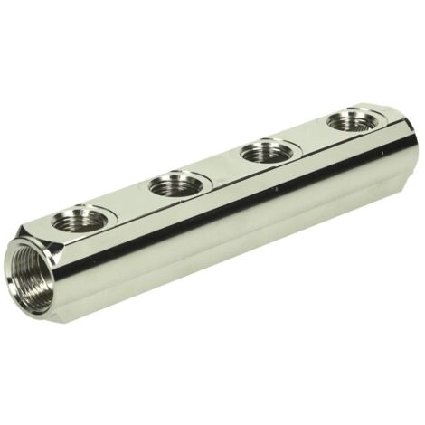 Nourrice laiton 4 entrées avec raccord en 3/4''
