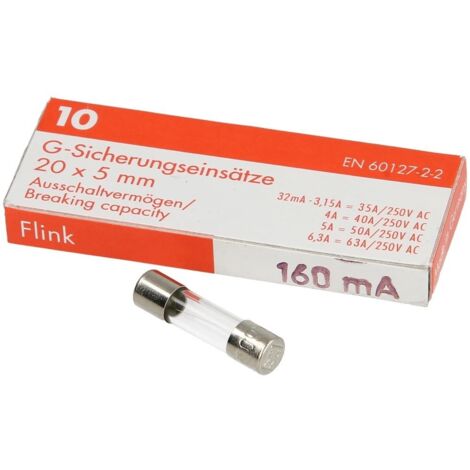 Fusible à action instantanée 160mA 250V