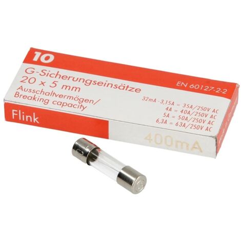 Fusible à action instantanée 400mA 250V