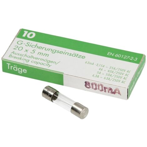 Fusible à action retardée 800 mA 250V