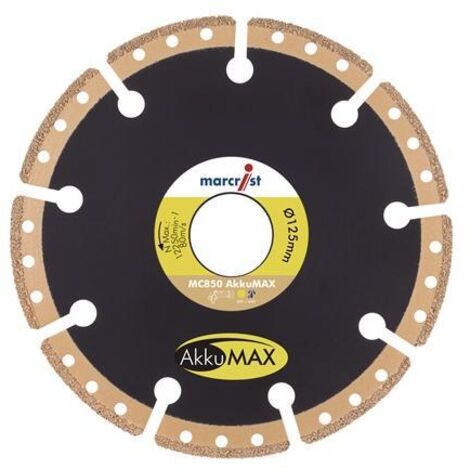 Disque à tronçonner diamanté MC850 AkkuMAX D.125mm Alésage.22,23mm Seg.-H.2,5mm Seg.-S.1,9mm (1/4)