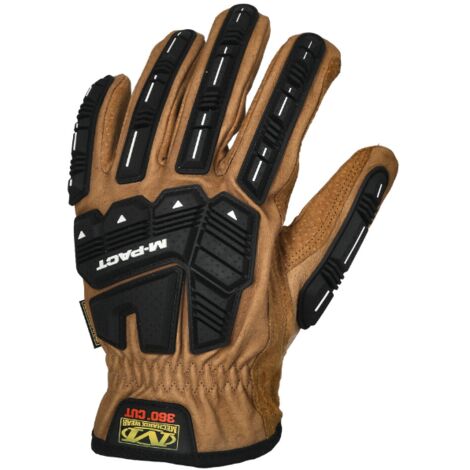 Gants en cuir résistant aux coupures avec protection anti-écrasement M
