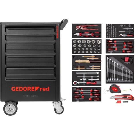 Gedore – Chariot à outils GEDWorker 119 pcs – 3301676 – Servante roulante avec 6 tiroirs – Charge maximale 300kg – Organisation optimale pour professionnels - R21562005 (1/5)