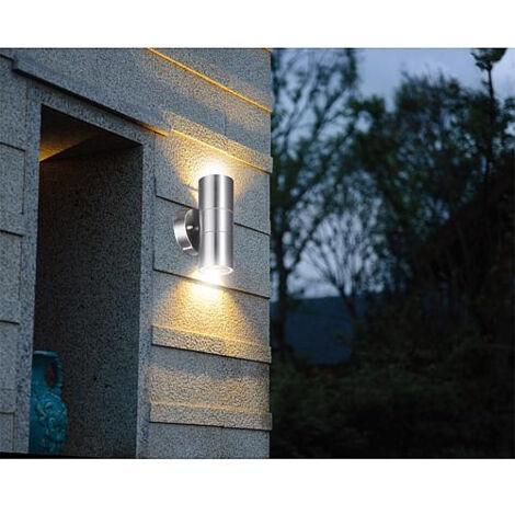 Lampe exterieure LED, faisceau dessous/dessus,rond, culot G10 IP54, inox