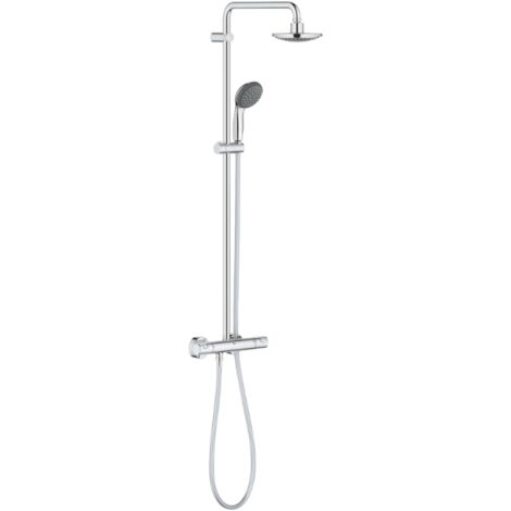 Grohe – Colonne de douche thermostatique 160mm – Mitigeur avec inverseur 2 sorties – Finition chrome résistante aux rayures – Économie d'eau 50% (1/10)
