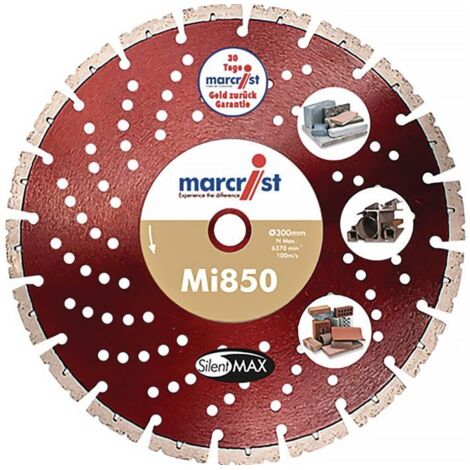 Disque à tronçonner diamant MI850S D.125mm Alésage.22.23mm Seg.-H.10mm Seg.-S.2.4mm (1/4)