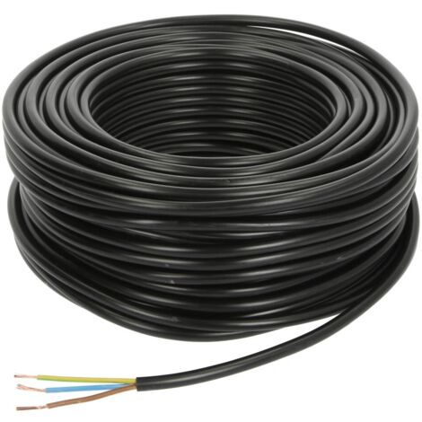Câble souple en PVC 3 x 1 mm² H05VV-F avec conducteur de protection