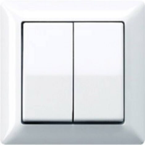 Jung enjoliveur double touche, plaque complète, AS 500, blanc, AS5905WW (1/2)