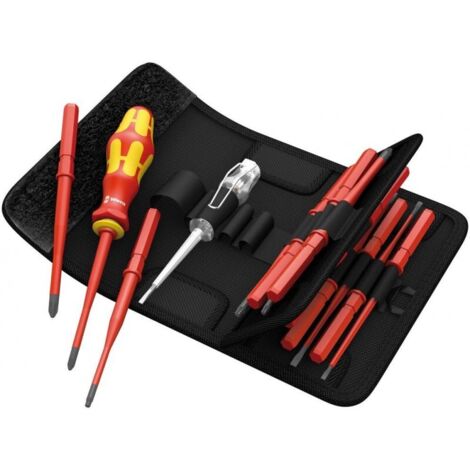 Wera – Set de lames interchangeables KK Slim VDE – Tournevis cruciforme – Empreinte PH 1/2 et PZ 1/2 – Longueur 25/35/40/55 mm – Isolé jusqu'à 1000 V (1/10)