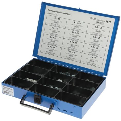 Boîte d'assortiment disques garde-boue 12 sortes