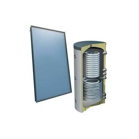 Set solaire 4Plus® toit plat 1000 litres eau fraîche serpentin 5 capteurs